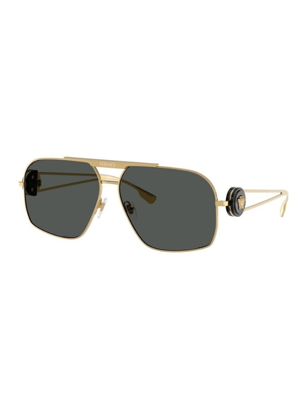 New Authentic Versace Women's Gold Square Metal Sunglasses